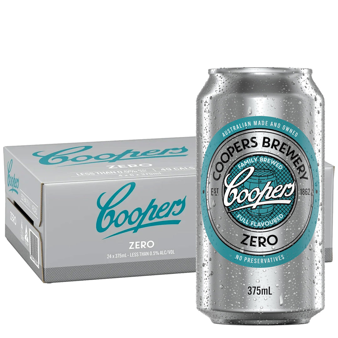 Coopers Zero <0.5% Alc Beer 375ml Cans - Case of 24
